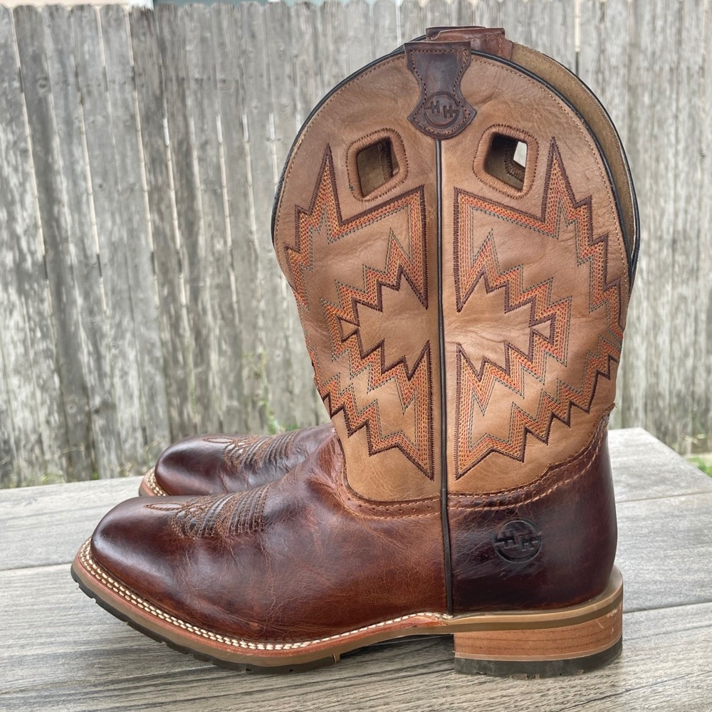 Double-H Western Boots Mens 10 EE Brown Leather Cowboy Work Square Toe2 DH7023